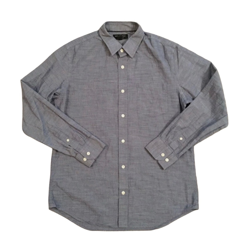 Banana Republic Men’s Slim Fit Untucked Shirt - Chambray Button-Up